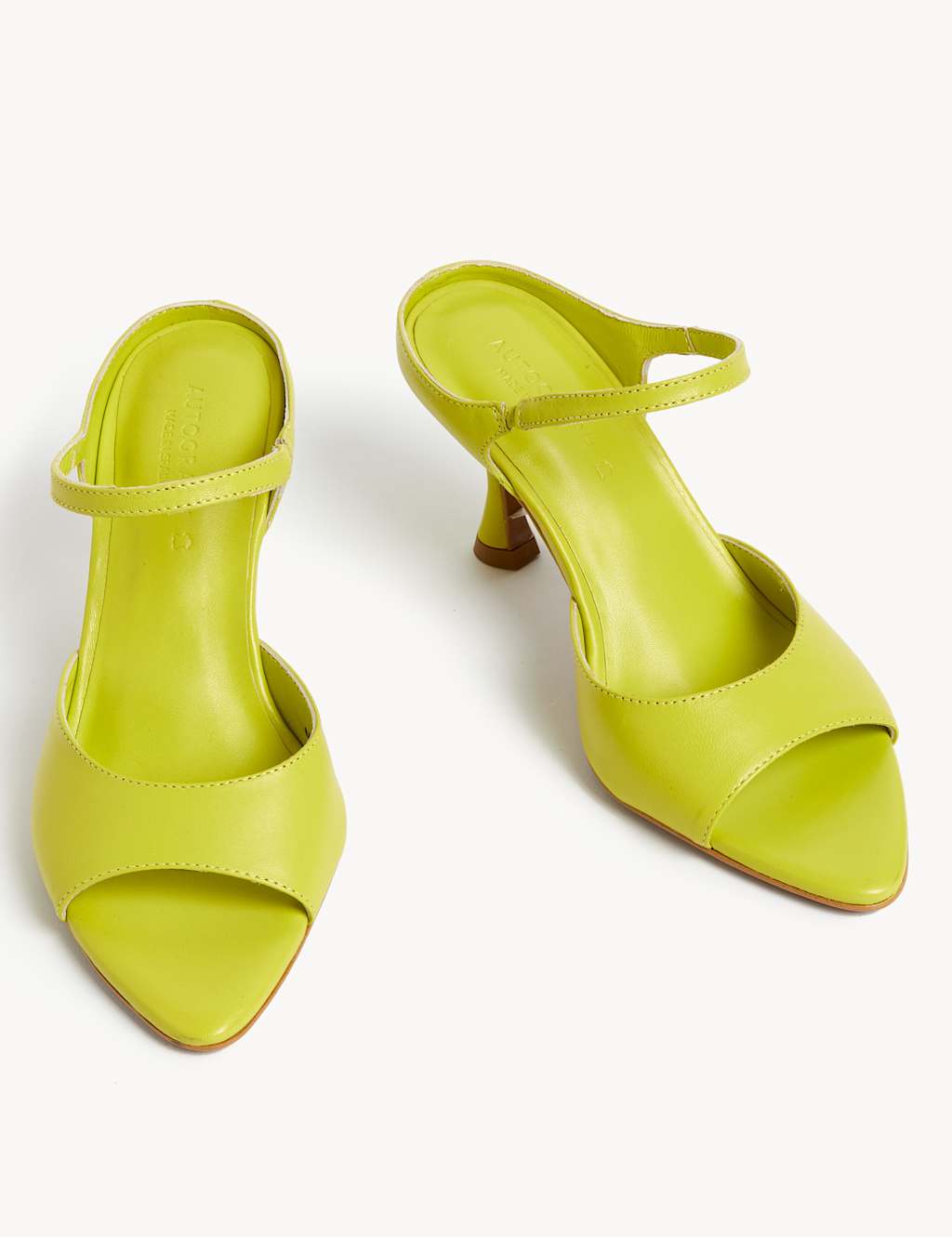 Leather Ankle Strap Stiletto Heel Mules image 2