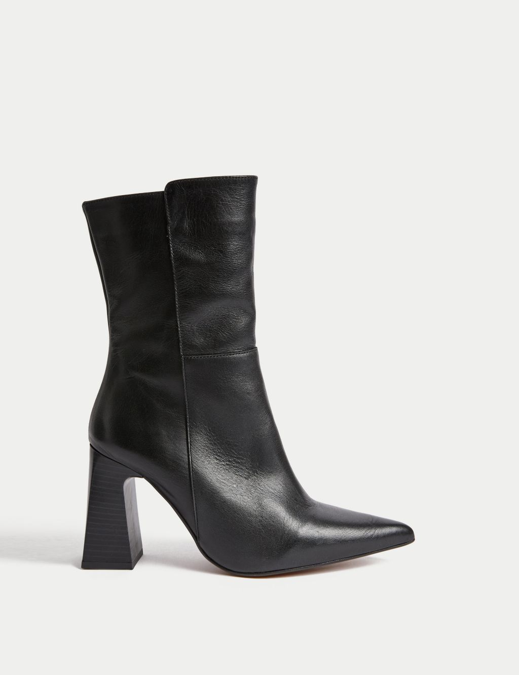 Leather Statement Pointed Ankle Boots image 1