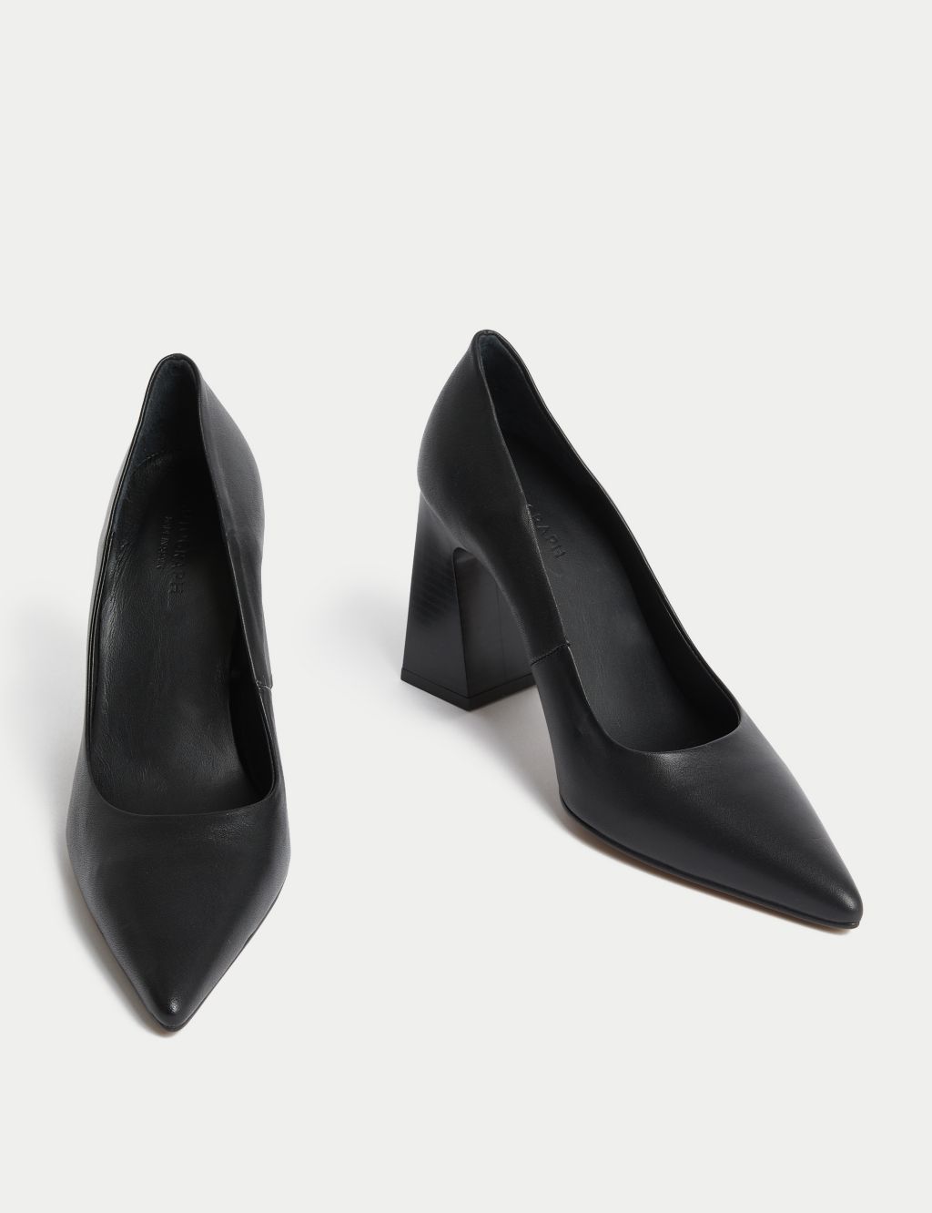 Leather Statement Pointed Toe Court Shoes image 2