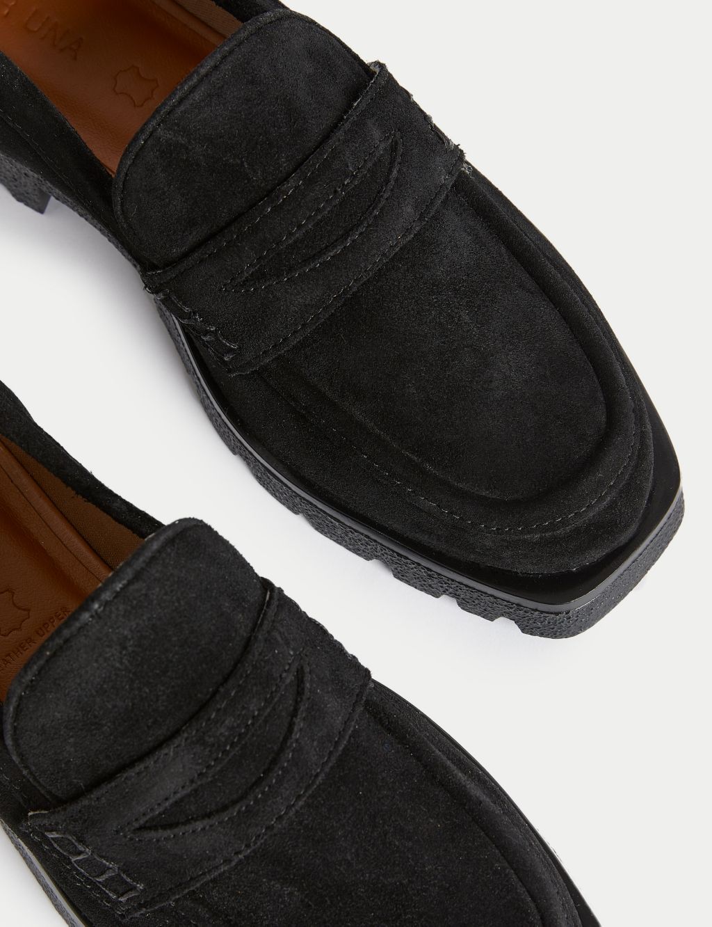 Suede Stain Resistant Block Heel Loafers image 3