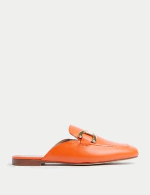 

Womens M&S Collection Leather Flat Loafers - Tangerine, Tangerine