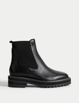 M&s leather chelsea store boots