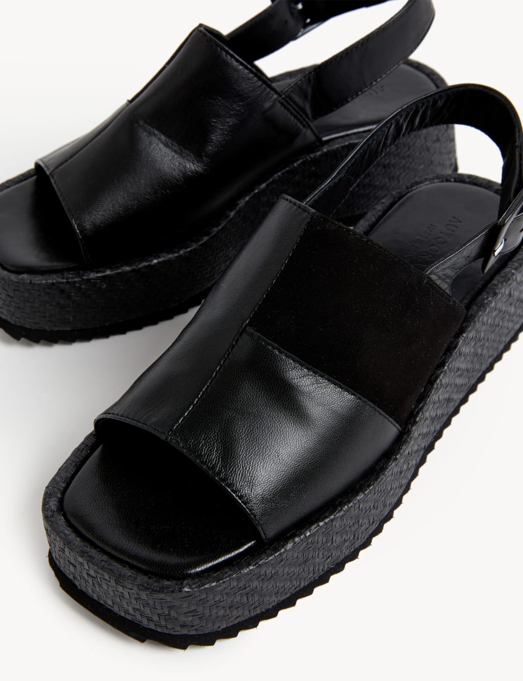 Leather Buckle Flatform Sandals Mid image 2