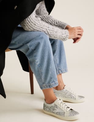m&s womens white trainers