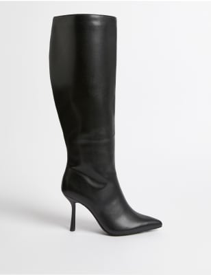 

Womens M&S Collection Stiletto Heel Pointed Knee High Boots - Black, Black