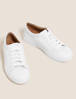 M&S Womens Lace Up Leather Trainers