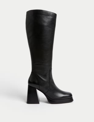 Platform knee high clearance boots