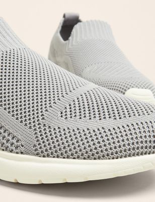 Womens GOODMOVE Slip On Knitted Trainers - Grey