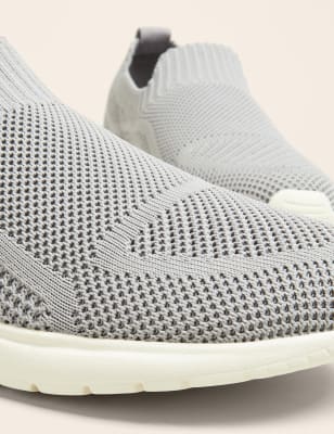 

Womens GOODMOVE Slip On Knitted Trainers - Grey, Grey