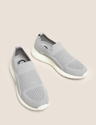 grey knitted trainers womens