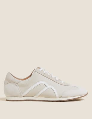 

Womens M&S Collection Leather Side Detail Trainers - Beige, Beige