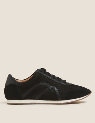 

Womens M&S Collection Leather Side Detail Trainers - Black, Black