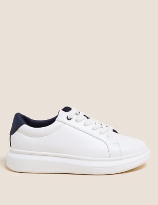 white trainers with black back