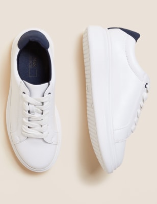 

Womens M&S Collection Lace Up Chunky Trainers - White Mix, White Mix