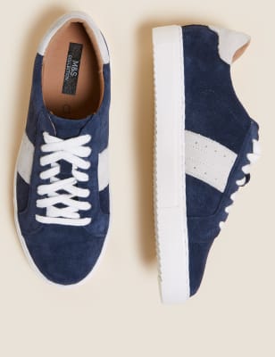 blue suede trainers