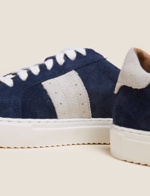 blue suede trainers