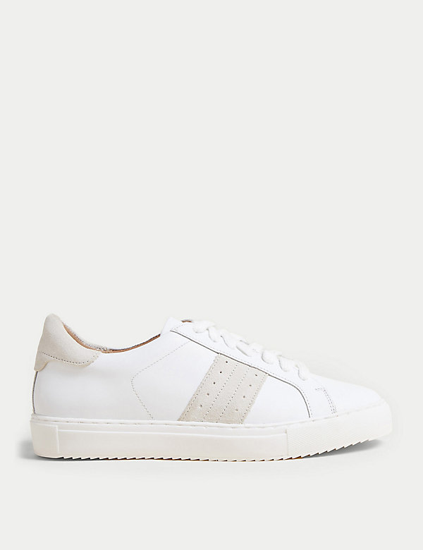 Leather Lace Up Trainers - FR