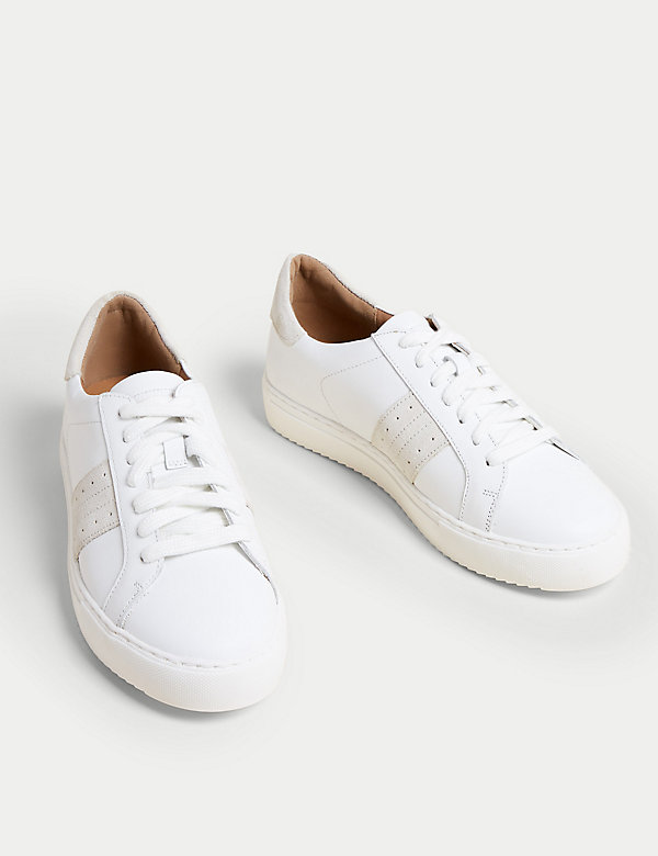 Leather Lace Up Trainers - FR