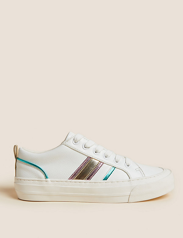 Lace Up Striped Trainers - EE