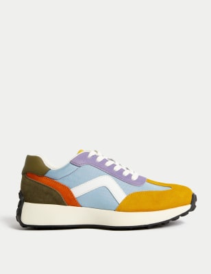 

Womens M&S Collection Leather Lace Up Side Detail Trainers - Multi/Brights, Multi/Brights