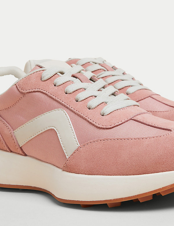 Leather Lace Up Side Detail Trainers - LU