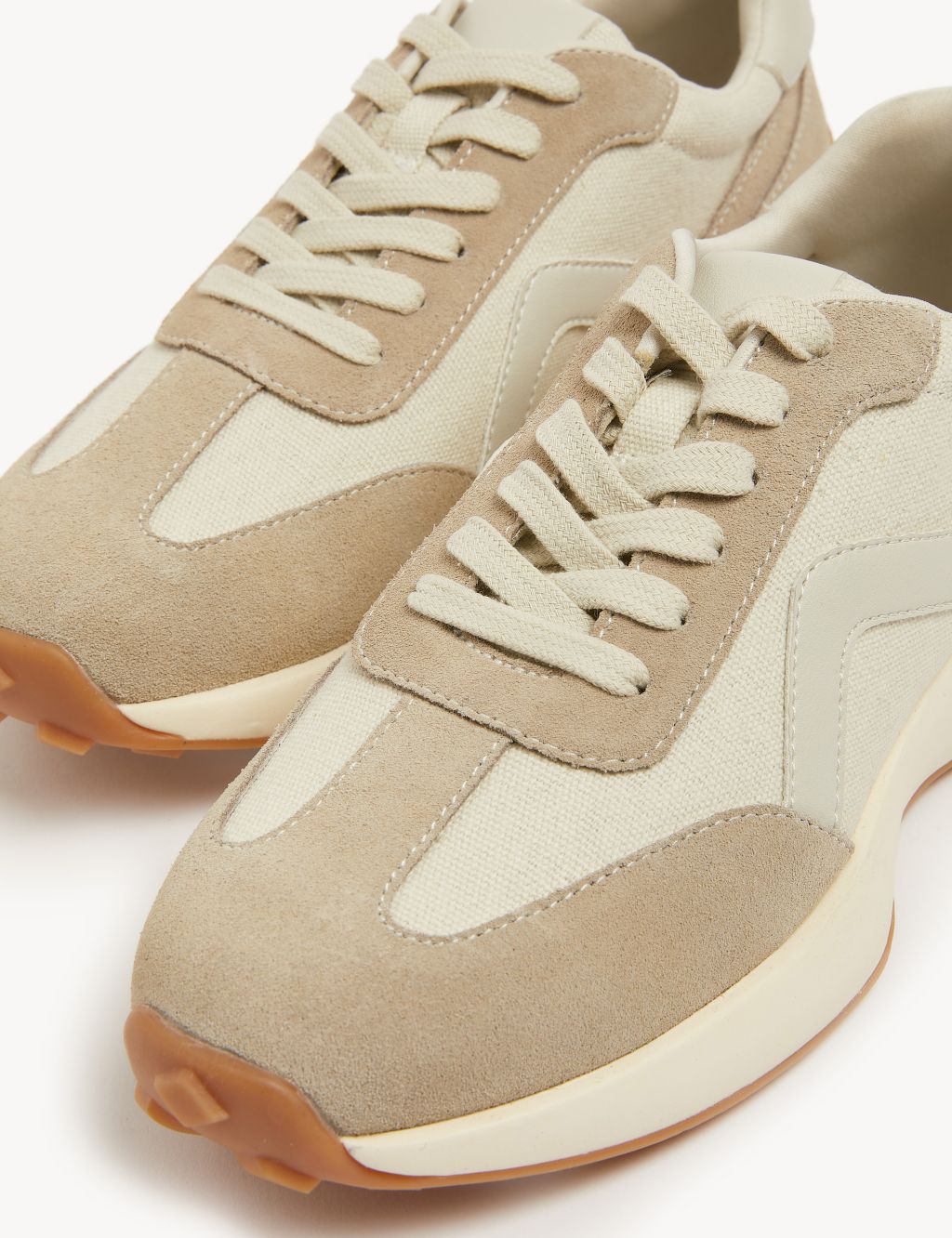 Leather Lace Up Side Detail Trainers image 2