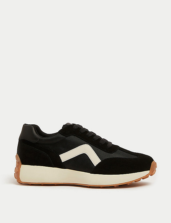 Leather Lace Up Side Detail Trainers - ES