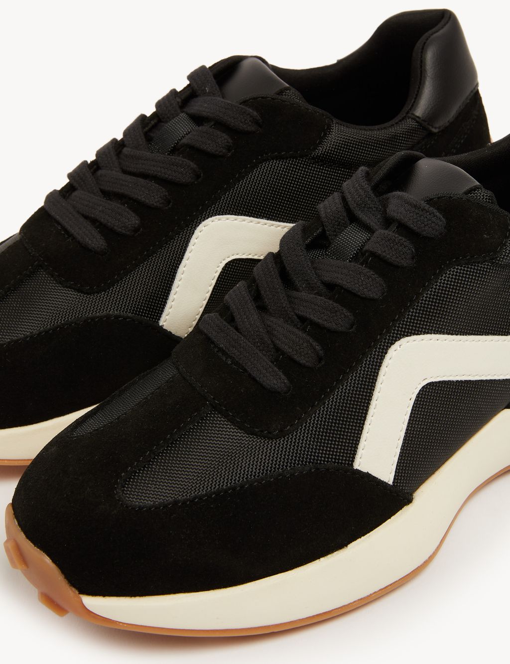 Leather Lace Up Side Detail Trainers image 2