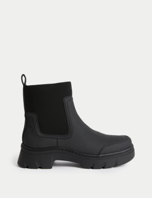 

Womens M&S Collection Chunky Chelsea Flatform Boots - Black, Black