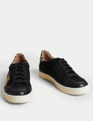 Lace Up Leather Star Trainers
