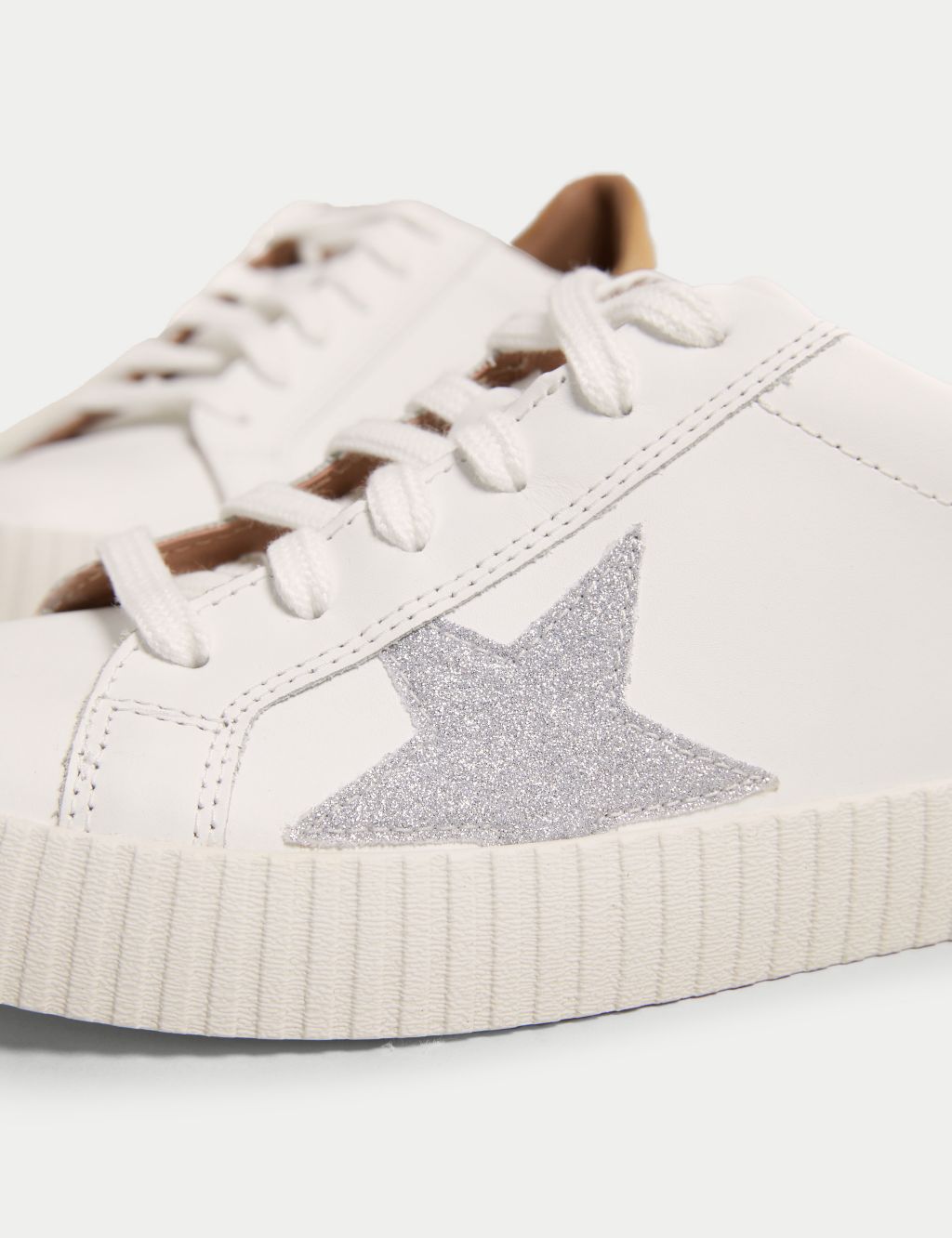 Lace Up Leather Star Trainers image 3