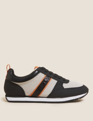 

Womens M&S Collection The Retro Lace-Up Trainers - Black Mix, Black Mix