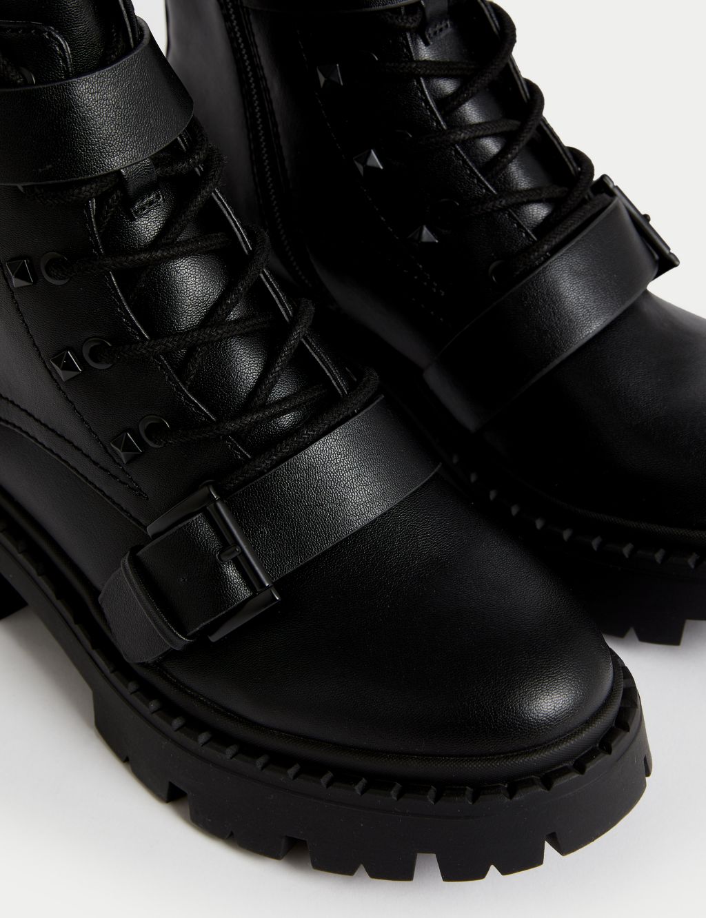 Chunky Buckle Flatform Ankle Boots image 3