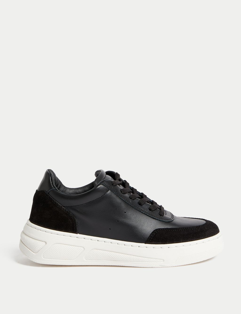 Leather Lace Up Platform Trainers image 1