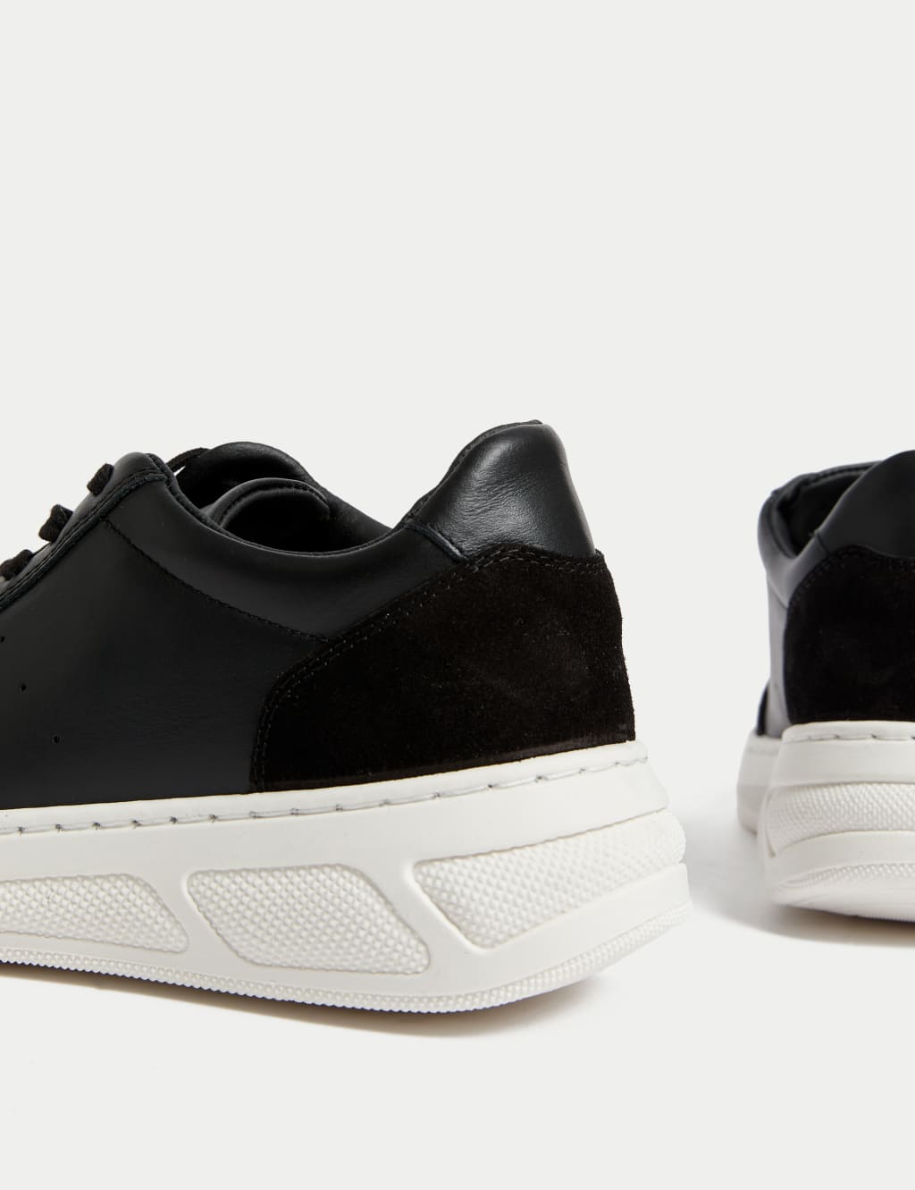 Leather Lace Up Platform Trainers image 3