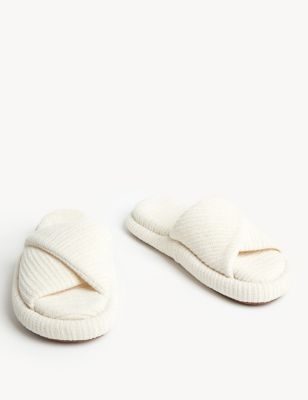 Knitted Flat Mule Slippers