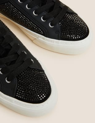

Womens M&S Collection Sparkle Lace Up Trainers - Black Mix, Black Mix