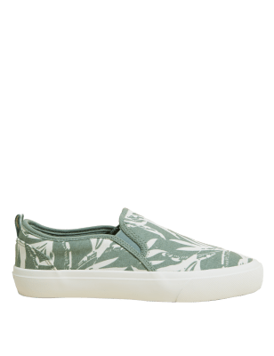 

Womens M&S Collection Canvas-Turnschuhe zum Reinschlüpfen - Khaki Mix, Khaki Mix