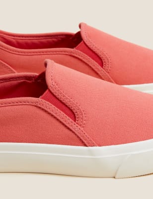 

Womens M&S Collection Canvas Slip On Trainers - Orange, Orange