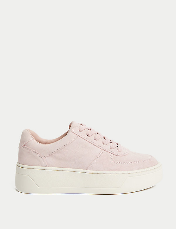 Leather Lace Up Chunky Trainers - CA