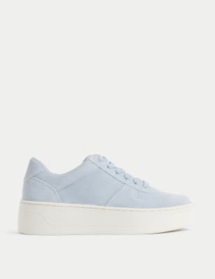 

Womens M&S Collection Suede Lace Up Chunky Trainers - Blue Mix, Blue Mix