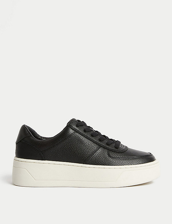 Leather Lace Up Chunky Trainers - NZ