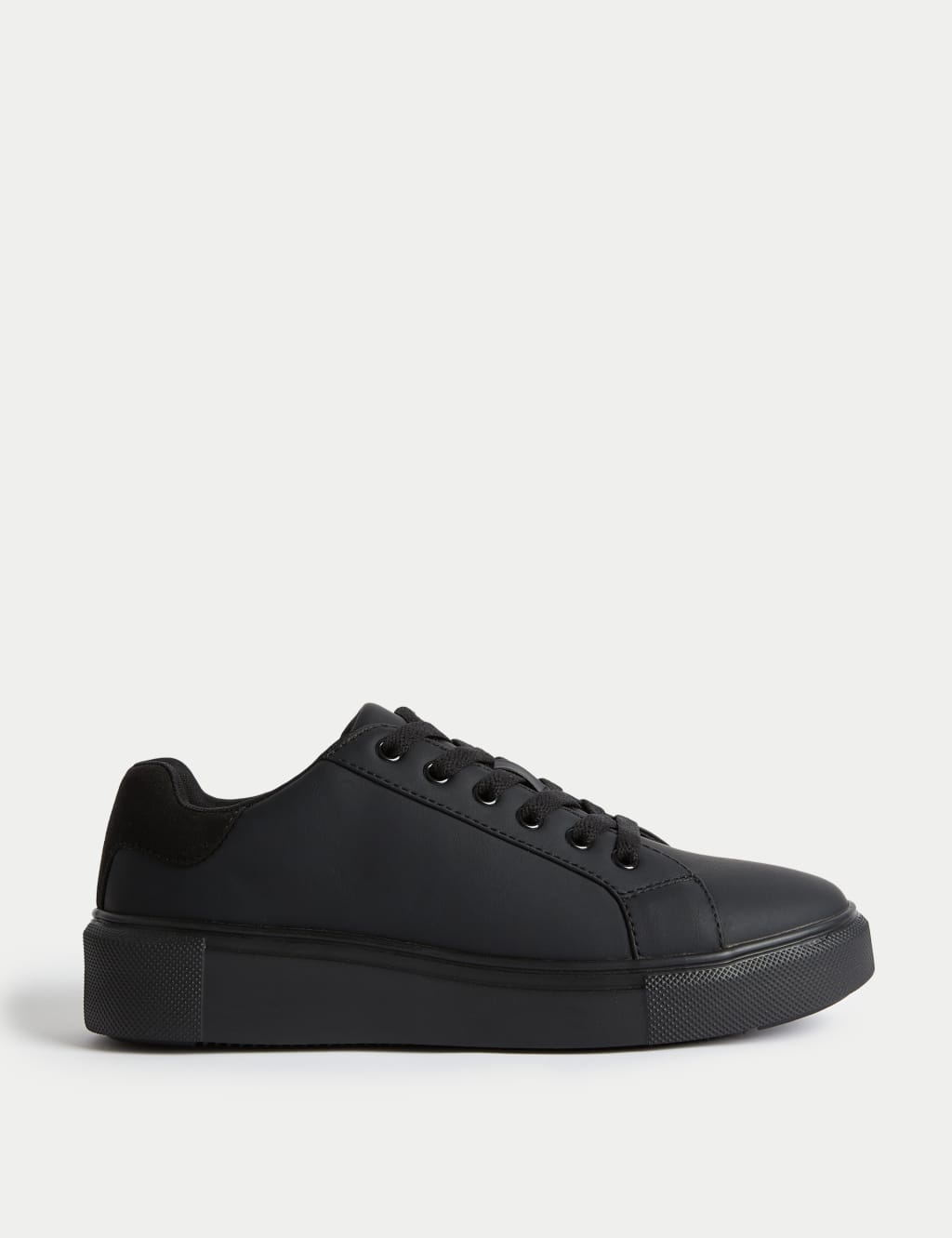 Ladies black leather trainers size 6 discount