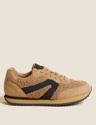 

Womens M&S Collection Lace Up Trainers - Beige Mix, Beige Mix