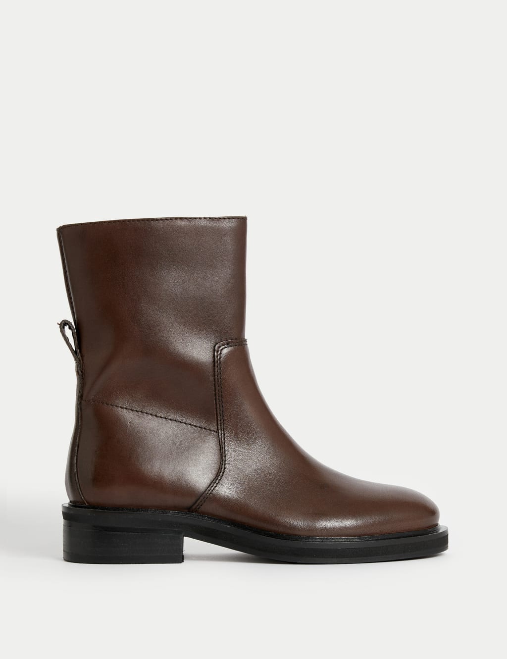 Leather Flatform Round Toe Ankle Boots image 1