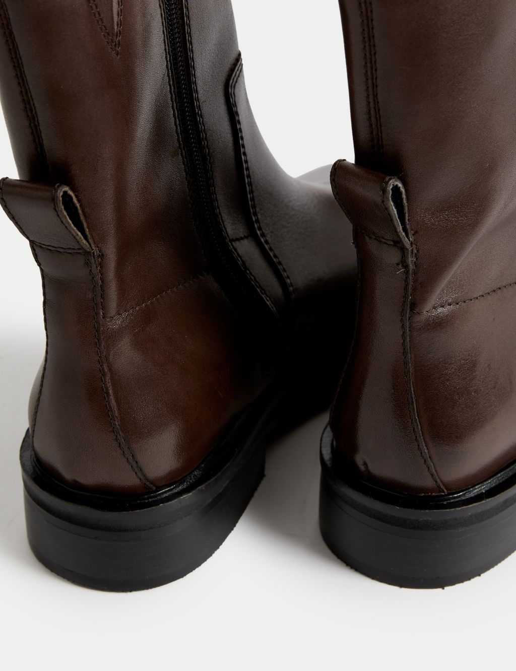 Leather Flatform Round Toe Ankle Boots image 3