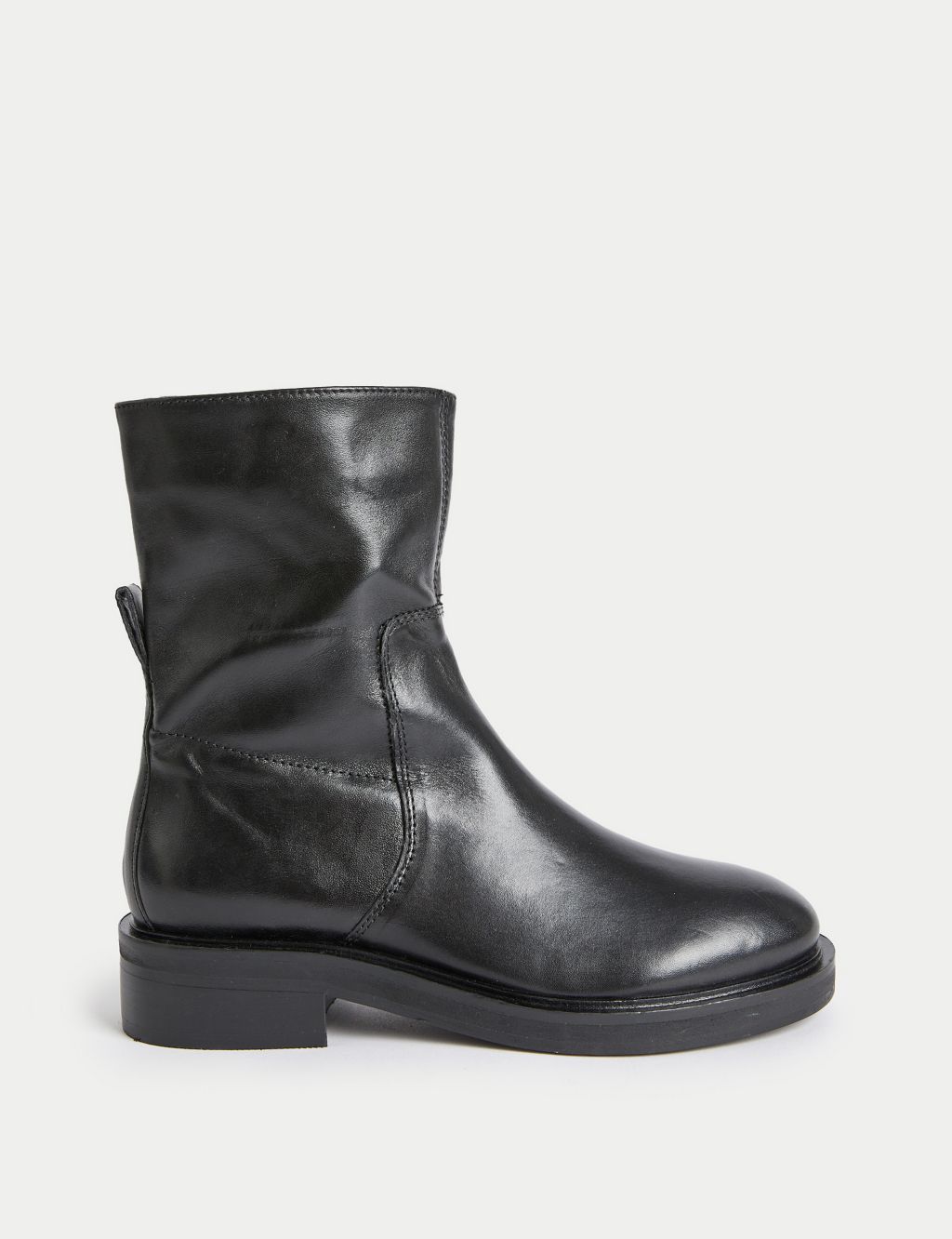 Leather Flatform Round Toe Ankle Boots image 2