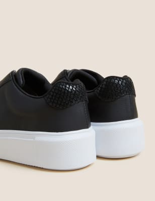 

Womens M&S Collection Klobige Lederturnschuhe - Black, Black