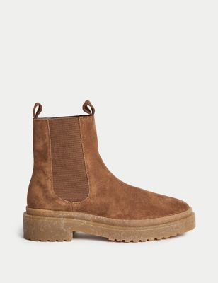 Suede Chelsea Flat Boots