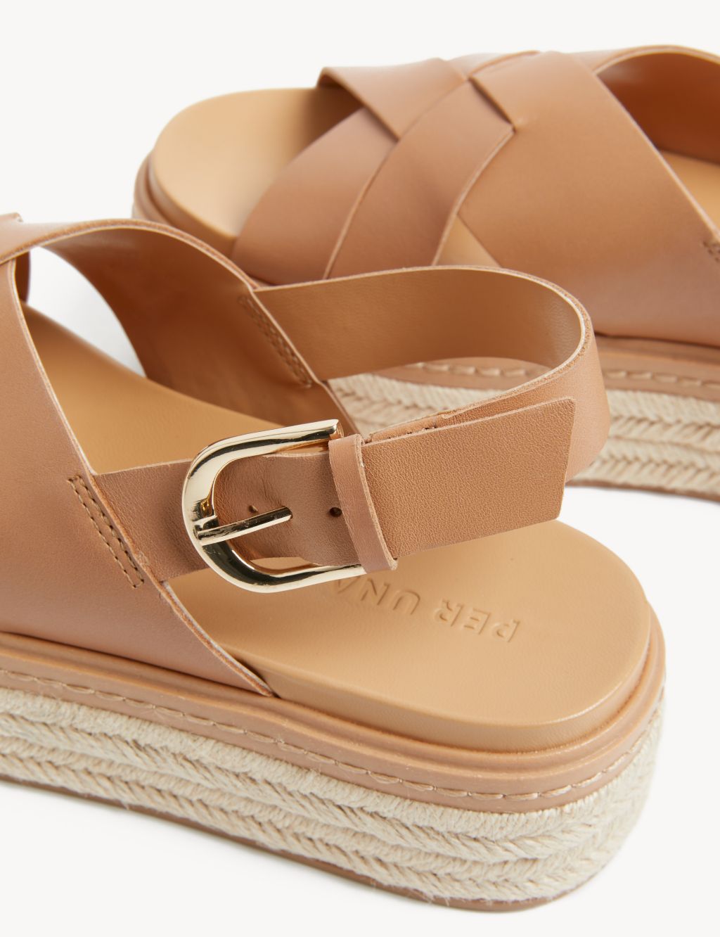 Leather Crossover Flatform Sandals image 2